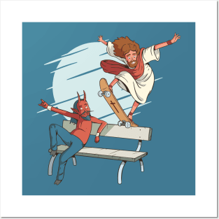 JESUS SKATEBOARDING T-SHIRT DESIGN Posters and Art